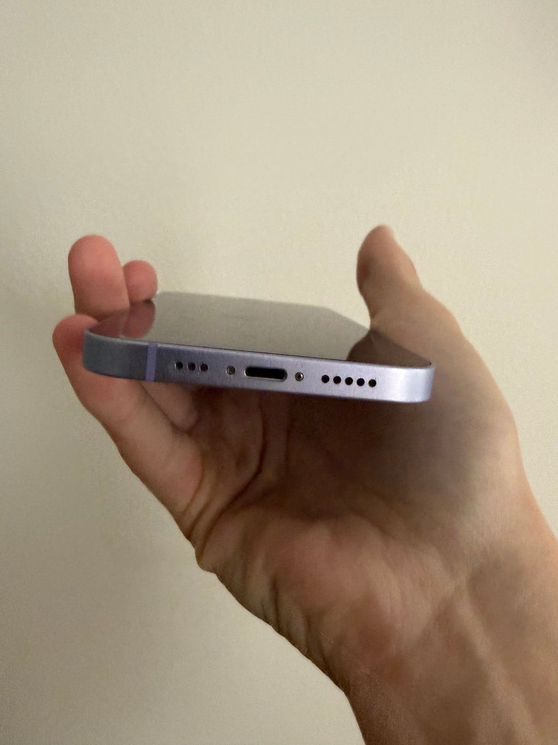 iPhone 12 64GB Purple bottom Lightning port view