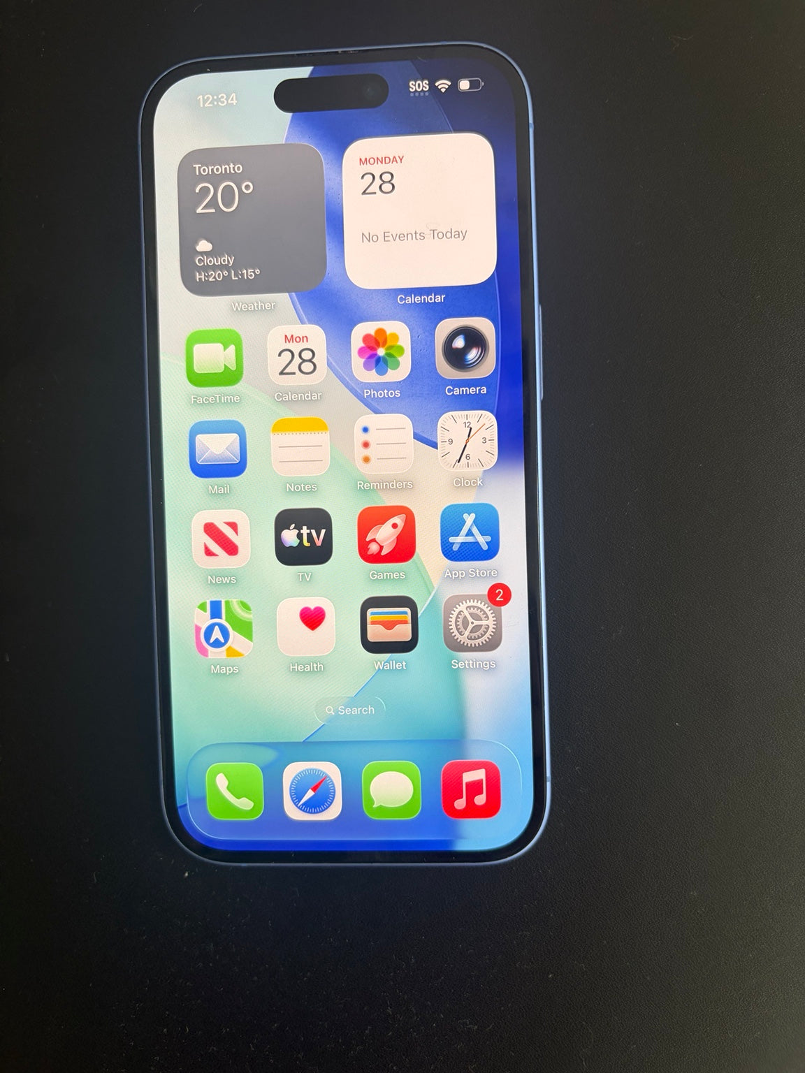 iPhone 16 512GB Blue front view